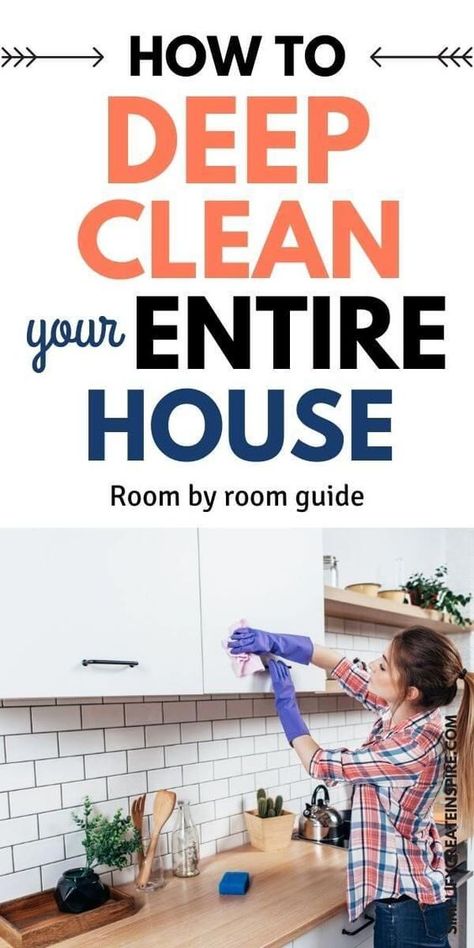 Room By Room Checklist, How To Deep Clean Your House, Deep Clean Your House, Cleaning The Kitchen, Room Checklist, Deep Cleaning House, Deep Cleaning Checklist, Deep Cleaning Hacks, Clean My House