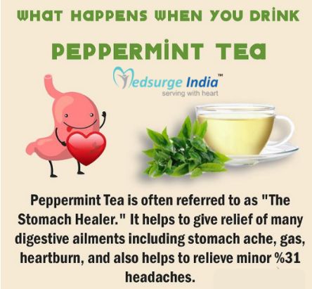 #health #healthcare #healthtourism #Medsurgeindia Stomachache Relief, Tea Facts, Stomachache, Peppermint Tea, Stomach Ache, Health Facts, What Happens When You, Headache, Peppermint