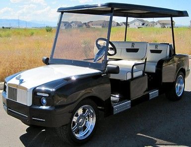 golf carts crazy photos | This Rolls Royce Golf Cart is crazy. Fancy wheels, Alpine stereo ... Custom Rolls Royce, Golf Cart Bodies, Custom Golf Carts, Golf Trolley, Golf Car, Rolls Royce Phantom, 4 Wheeler, Strange Photos, Custom Golf