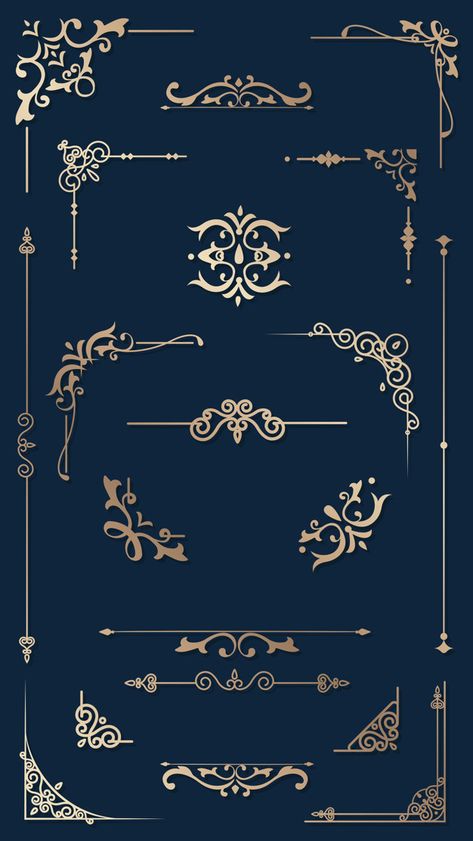 Classic border set | Free Vector #Freepik #freevector #freeframe #freevintage #freegold #freeborder Vintage Border Design, Vintage Border, Motif Art Deco, Page Borders Design, Vintage Borders, Halloween Fonts, 카드 디자인, Ornament Frame, Decorative Design