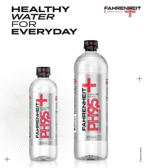 Fahrenheit Alkaline Water – Packaging Of The World Alkaline Water Brands, Save Water Poster, Standee Design, Water Packaging, Water Poster, Water Branding, Alkaline Water, Premium Packaging, Water Bottle Design