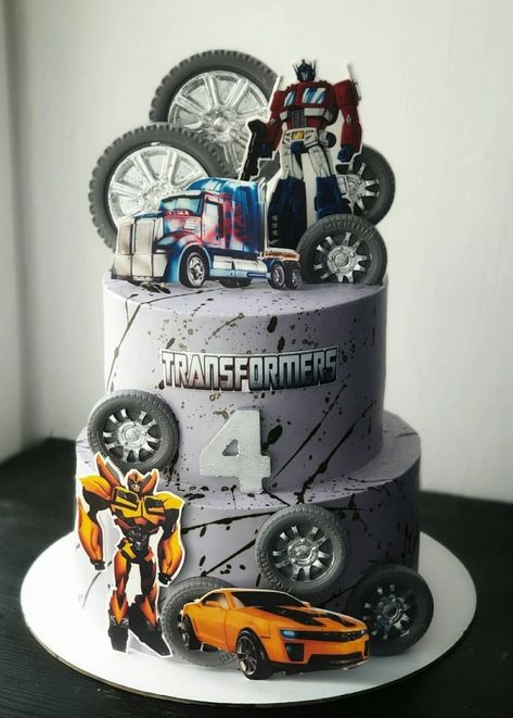 Transformers Decorations, Transformers Birthday Cake, Transformers Cake, Transformers Birthday Parties, Car Lamborghini, Transformer Party, Transformer Birthday, Cars Theme Birthday Party, Superhero Cake