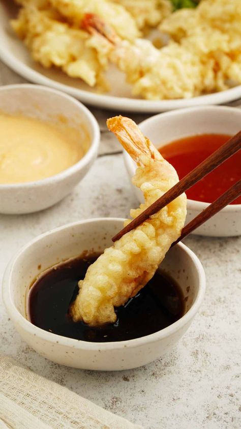 Prawn Tempura ( Battered Prawns ) - Khin's Kitchen Tempura Dipping Sauce, Prawn Tempura, Tempura Sauce, Japanese Appetizers, Tempura Prawns, Tempura Recipe, Tempura Batter, Cooking Stuff, Shrimp Tempura