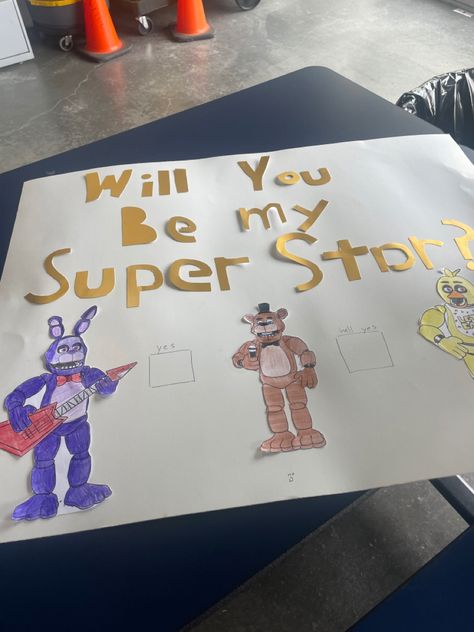 Sonic Hoco Proposal, Fnaf Promposal, Fnaf Hoco Proposal, Weezer Hoco Proposal, Hoco Posters, Homecoming Poster, Homecoming Poster Ideas, Prom Proposals, Cute Homecoming Proposals