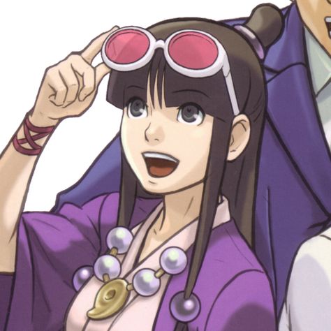 Maya Fey Icon, Maya Fey, Ace Attorney, Purple, Anime, Hair, Black, Art