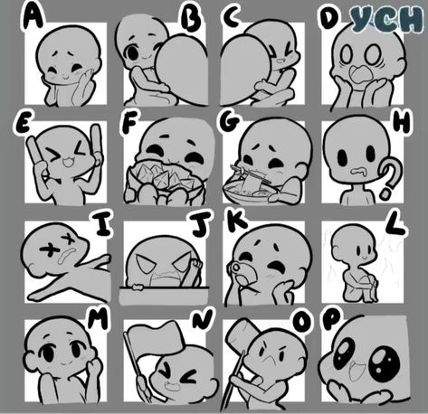 Chibi Poses Emotes, Chibi Emoji Base, Twitch Emotes Ideas Base, Chibi Headshot Base, Twitch Emote Reference, Gacha Expressions, Chibi Sticker Base, Twitch Emote Template, Twitch Emoji Base