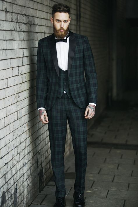 Moss Bros Debuts Label Moss London + Fall 2014 Collection image I AM London Lookbook V2 2 Billy Huxley, Green Suit Men, Tartan Suit, Checkered Suit, A Man In A Suit, Suit Combinations, Man In A Suit, Moss Bros, London Fall