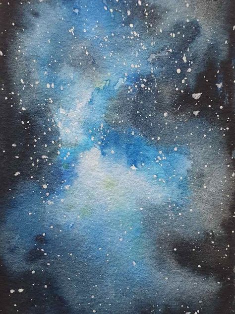 Types Of Galaxies, Galaxy Ideas, Salt Watercolor, Hardware Art, Galaxy Drawings, Watercolor Night Sky, Watercolor Brush Pens, Space Watercolor, White Gouache