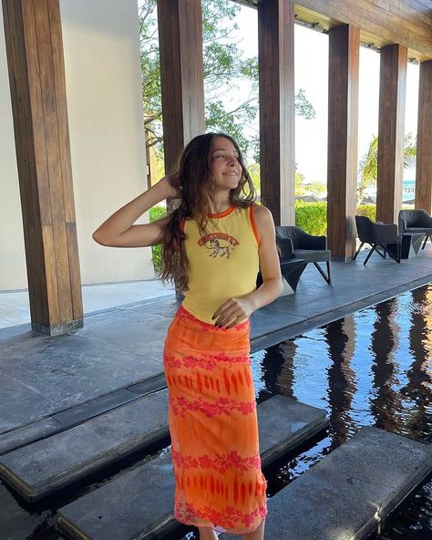 All Posts • Instagram Tropical Long Skirt Outfit, Tropical Modest Outfits, Hawaii Outfits Modest, Long Orange Skirt Outfit, Modest Tropical Outfits, Orange Skirt Outfit Summer, Cute Summer Outfits Shorts, Island Girl Outfit, Beach Outfit Modest