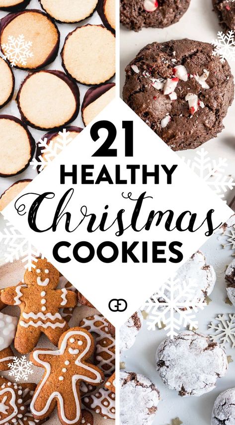 Oh wow! I tried most of these Christmast cookies and they are so delicious, you are not going to believe they are healthy too! So so good! Nut Free Christmas Cookies, Healthy Christmas Baking, Cookie Guide, Dairy Free Christmas Cookies, Christmas Cookies To Make, Xmas Cookies Recipes, Healthy Holiday Desserts, Healthy Christmas Cookies, Easy Holiday Cookies