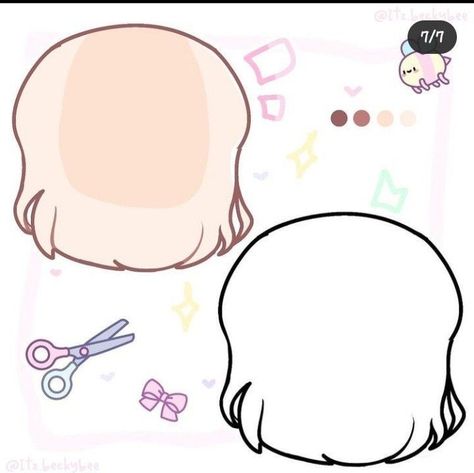 Gacha Drawing Base With Hair, Gacha Hair Custom, Gacha Life Body Base Poses With Hair, Gacha Base Hair, Gacha Life Hair Base, Gacha Hair Base, Hair Bases, Animated Clothing, Hair Gacha