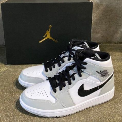 Air Jordan 1 Mid "Light Smoke Grey" Women's shoes | Jordan shoes retro, Jordan shoes girls, Swag shoes