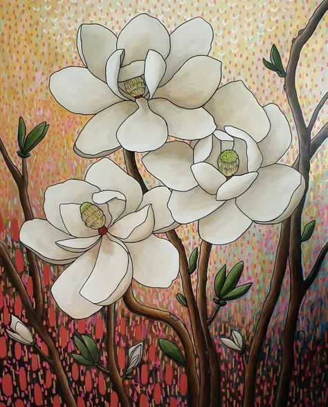 Magnolia Pictures, Magnolia Decor, Magnolia Wallpaper, Magnolia Paint, Bird Painting Acrylic, Sweet Magnolias, Craft Photography, Posca Art, Sweet Magnolia