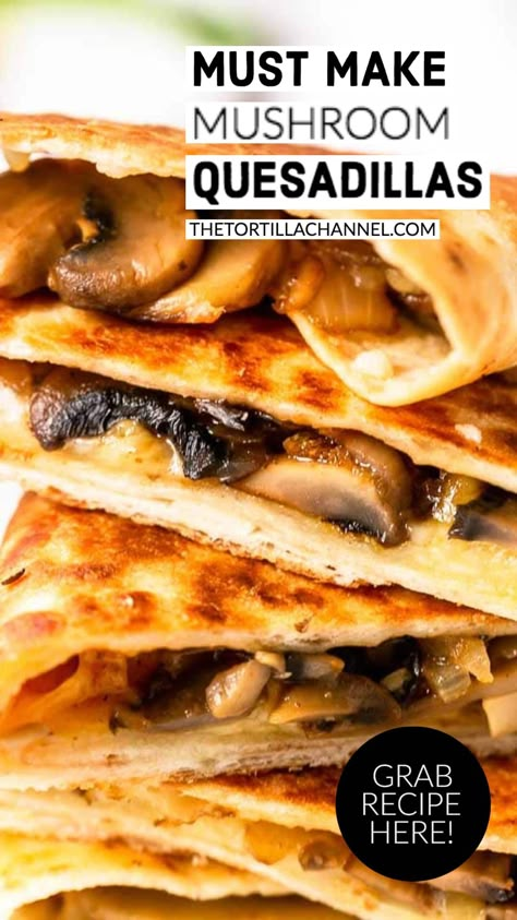 Mushroom Quesadillas Recipes, Mushroom And Cheese Quesadilla, Vegan Mushroom Quesadilla, Veggie Quesadilla Recipes Easy, Mushroom Quesadilla Recipes, Vegan Quesadilla Recipes, Something Light For Dinner, Fancy Quesadillas, Veg Quesadilla Recipes