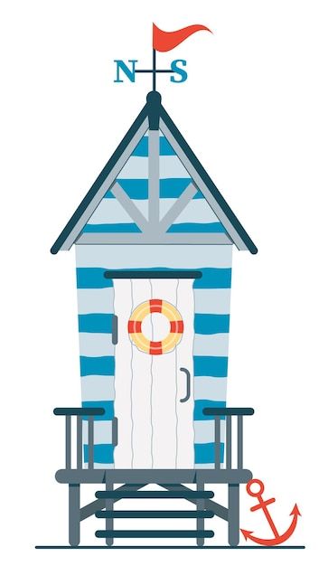 Vector beach house. hut on the coast. | Premium Vector #Freepik #vector #beach-hut #beach-house #shack #island Hut Clipart, Cartoon Character Clipart, Beach Huts Art, Recycled Robot, Beach Shacks, Nautical Prints, Clipart Free, Free Cartoons, Cute Cartoon Animals