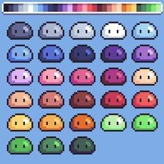 Pixel Art Palettes, Pixel Art Pallet, Crystals Pixel Art, Pixel Art 2 Colors, Pixel Art Palette, Pixel Art Practice, Pixel Art Characters Tutorials, Pixel Art Color Palette, Pixel Art Slime