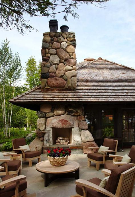 53 Most amazing outdoor fireplace designs ever Outdoor Fireplace Designs, Fireplace Designs, Outside Living, Backyard Living, Fireplace Design, Outdoor Fire, Outdoor Fireplace, Porch Patio, Stone Fireplace