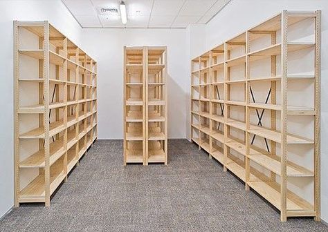 Rak Toko Dari Kayu Sederhana untuk Minimarket Anda Stationery Store Design, Supermarket Design Interior, Wooden Storage Shelves, Store Shelves Design, Shop Shelving, Grocery Store Design, Desain Pantry, Store Room, Store Design Boutique