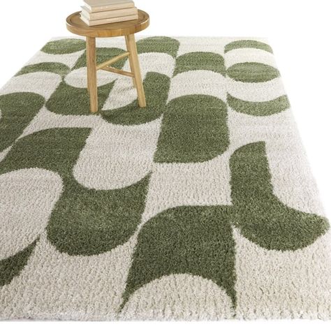 Cesaire Modern Abstract Area Rug - Bed Bath & Beyond - 39378783 Leaf Pattern Rug, Bed Room Rugs, Green And Orange Rug, Retro Area Rug, Cool Rugs Living Room, Living Room Rug Inspiration, Mcm Rugs, Funky Rugs Living Room, Mcm Rug