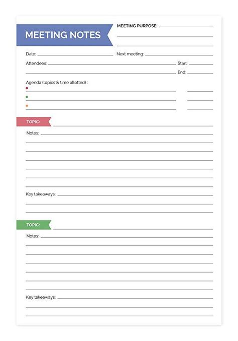 bloom daily planners 6" x 9" Double Sided Meeting Notes Planning Pad - Topics, Takeaways, Action Items & Follow-Ups - Undated Meeting Agenda Notepad Meeting Notes Printable, Meeting Notes Template, Floral Office, Organize Life, Free Planner Templates, Meeting Planning, Business Knowledge, Education Tools, Adulting 101