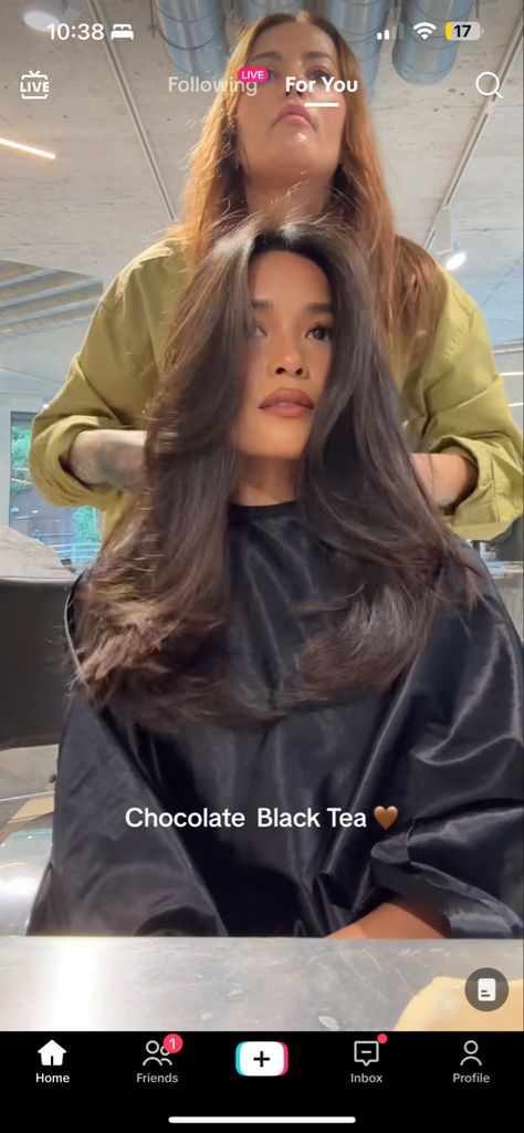 Tea Hair Color, Chocolate Hair, Hair Photography, Christmas Projects Diy, Chocolate Tea, Hair Dye Colors, Long Hair Cuts, Black Tea, Gorgeous Hair