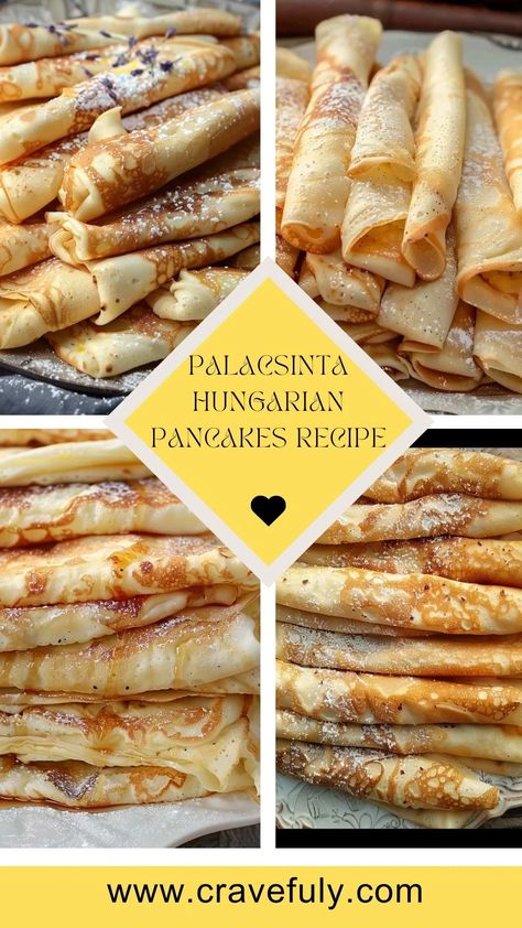 Savor the delicate flavors of Palacsinta Hungarian pancakes, a traditional delight filled with sweet or savory fillings. Taste Hungary today! Hungarian Crepes Recipe, Romanian Pancakes, Hungarian Pancakes, Palacinke Recipe, Dry Cottage Cheese, Hungarian Desserts, Hungarian Food, Eastern European Recipes, Hungarian Cuisine