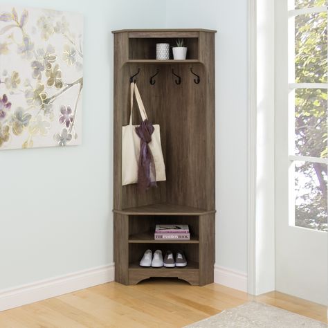 Free Shipping. Buy Prepac Traditional Corner Hall Tree With Storage, Drifted Gray at Walmart.com Foyer Organization, Corner Hall Tree, Entryway Hall Tree, Hall Tree With Storage, Coat Rack With Storage, Coat Tree, Grey Laminate, Wood Storage Bench, Hall Tree