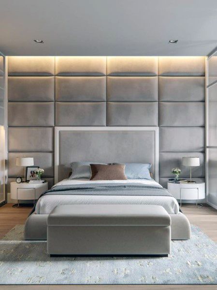 The Top 100 Modern Bedroom Ideas - Interior Home and Design - Next Luxury Bedrooms Luxury, Luxury Bedrooms, Upholstered Walls, Luxury Bedroom Master, Master Bedrooms, Modern Bedroom Design, New Home Designs, Contemporary Bedroom, Design Case