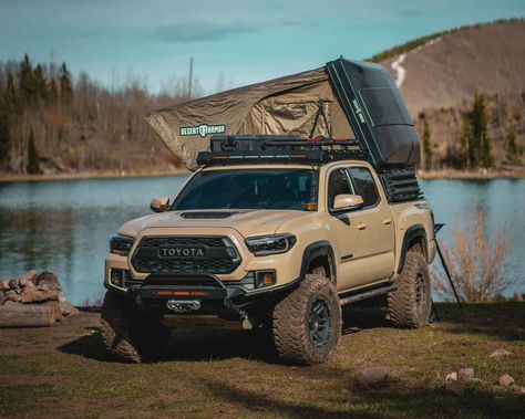 Taco Tuesday: Quicksand Tacoma Overland Builds Tacoma Overland, Tacoma Tent, Tacoma Overland Build, Tacoma Long Travel, 2nd Gen Tacoma Build, 2018 Tacoma, Tan Toyota Tacoma, Comanche Jeep, Quicksand Tacoma