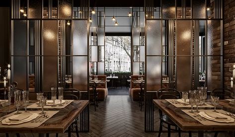 Restaurant Design Inspiration, Modern Restaurant Design, Desain Pantry, Stunning Interior Design, Modern Restaurant, Room Partition Designs, Partition Design, Cafe Interior Design, Design Hotel