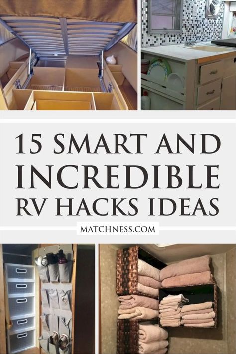 Rangement Caravaning, Camper Storage Ideas Travel Trailers, Camper Organization Travel Trailers, Travel Trailer Organization, Camper Diy, Camper Trailer Remodel, Rv Camping Tips, Camper Organization, Camper Hacks