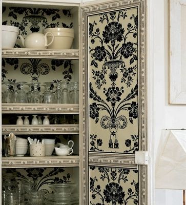 Cafe Cartolina Kitchen Armoire, China Cupboard, Inside Cabinets, Toile Fabric, Redo Furniture, Cottage Style, Furniture Makeover, Painted Furniture, Pantry