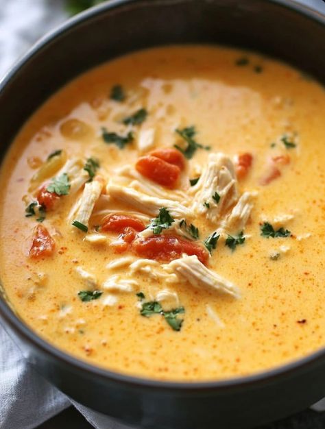 Low Carb Cheesy Rotel Chicken Soup Keto Rotisserie Chicken Soup, Cheesy Rotelle Chicken Soup, Cheesy Chicken Soup Velveeta, Rotel Chicken Soup, Cheesy Rotel Chicken Soup, Keto Cream Of Chicken Soup Recipes, Chicken Rotel Soup, Rotisserie Chicken Recipes Keto, Keto Rotisserie Chicken Recipes