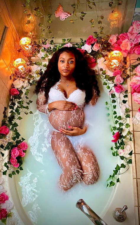 Milk Bath Photography Maternity Black, Girly Maternity Photos, Rose Maternity Shoot, Butterfly Maternity Shoot Black Women, Maturity Photoshoot Black Women, Butterfly Maternity Shoot, Maternity Photo Shoot Ideas Black Women, Maternity Shoot Black Women, Maturity Shoot