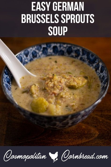 Brussels Sprouts Soup Recipe, Brussel Sprout Soup, Sprout Soup, Cosmopolitan Cornbread, Low Oxalate, Atkins Recipes, Quick And Easy Soup, Soup Easy, Roasted Brussel