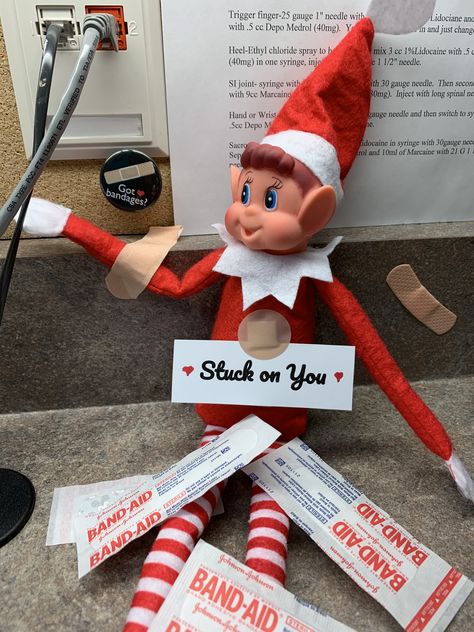 Elf On A Shelf Ideas Hospital, Elf On The Shelf Ideas Medical Office, Elf On The Shelf Ideas Nursing, Elf On The Shelf Ideas Doctor Office, Nurse Elf On The Shelf, Elf On The Shelf Hospital Ideas Funny, Elf On The Shelf Healthcare, Elf On The Shelf At The Office, Elf On The Shelf Medical Office