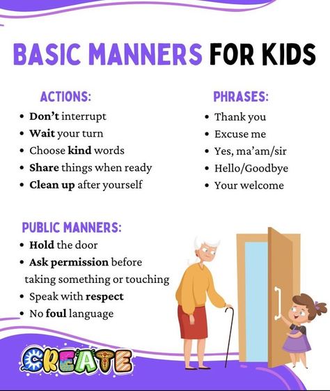 Basic Manners, Early Childhood Education Curriculum, Teaching Kids Respect, Manners For Kids, Parenting Teen Girl, Table Etiquette, Parenting Style, Parenting Preteens, Classroom Strategies