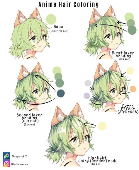 Anime Hair Coloring, How To Shade Clothes, Trending Halloween Costumes, Shade Hair, Halloween Costume Cat, Cat Costume Diy, Most Popular Halloween Costumes, Tips For Artists, Art Collab