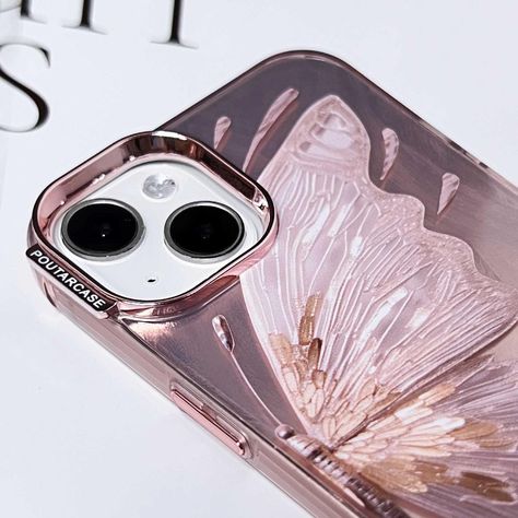 Rose Gold Laser Butterfly iPhone Case 🦋 Available now at Creamcy.com #Creamcy #Creamcycases #phonecase #iphonecases #cutephonecases #iphone15 #iphone15promax #iphone15pro Iphone Case Collection, Wings Design, Samsung Galaxy Cases, Cute Phone Cases, Butterfly Wings, Phone Case Accessories, Iphone Case, Butterflies, Iphone Cases