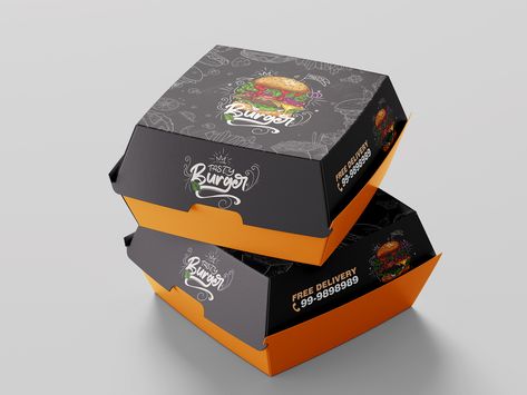 Burger Box Packaging Design, Burger Box Design, Burger Packaging Design, Burger Packaging, Burger Box, Food Box Packaging, Box Packaging Design, Creative Packaging Design, Creative Packaging