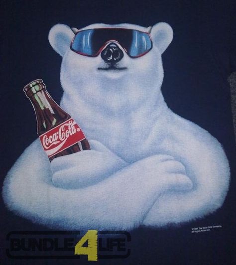 Coca Cola Polar Bear | Bundle4Life : Bukan Dari Guni: 1994 Coca Cola Polar Bear shirt (SOLD) Coca Cola Poster, Coca Cola Bear, Coca Cola Decor, Pop Ads, Polar Bear Art, Coca Cola Polar Bear, Coca Cola Christmas, Always Coca Cola, Bear Artwork