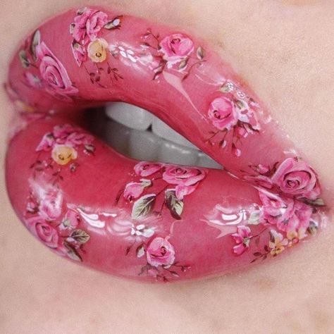 Lips Art Print, Cherry Lips, Nice Lips, Lipstick Art, Cool Makeup Looks, Lip Designs, Glitter Lips, Contour Makeup, Lip Art