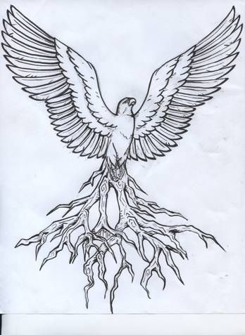 Roots + Wings tattoo commission by sockfuzzy Roots Drawing, Tattoo Girl Wallpaper, Roots Tattoo, Tattoo Neck, Super Tattoo, Roots And Wings, Summer Tattoo, Cloud Tattoo, Cool Chest Tattoos