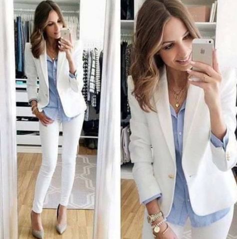 Outfits Saco Blanco, Outfit Saco Blanco, Outfit Blazer Blanco Elegante, Outfit Blazer Blanco, Linen Blazer Outfit Women, Linen Blazer Outfit, Outfit Formal Mujer, Outfits Juvenil, Pink Fox