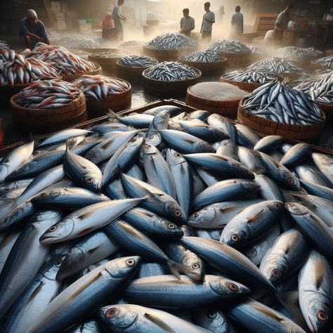 Prompt: A lot of hilsa fish, just caught, a market Hilsa Fish, Fish Market, Fish, Marketing, Collage, Pins