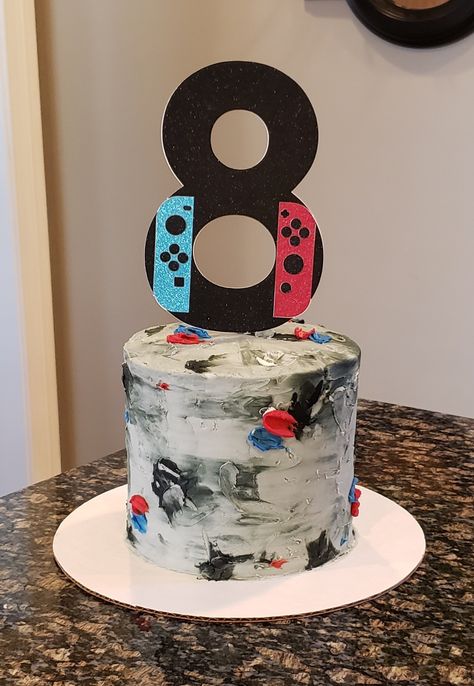 Game Theme Birthday Cake, Gaming Theme Birthday Cake, Nintendo Switch Cupcakes, Switch Birthday Cake, Vr Birthday Cake, Arcade Birthday Cake, Game On Birthday Cake, Nintendo Switch Cake Ideas, Video Game Birthday Party Cake