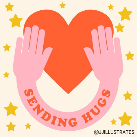 Hug Graphic Design, Hugs Illustration, Self Care Illustration, Hug Graphic, Care Illustration, Hug Illustration, Logo Design Illustration, Illustration Studio, Greeting Card Illustration