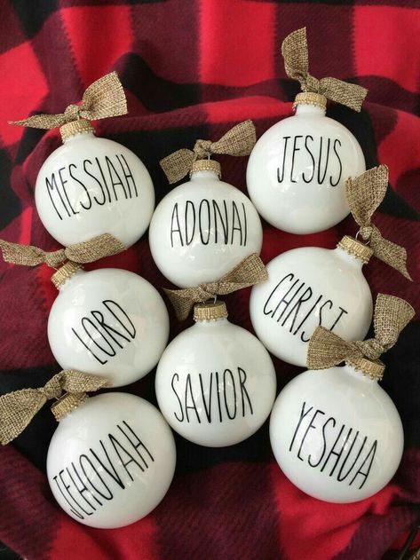 Christ Centered Christmas Decorations, Names Of Jesus Ornaments, Jesus Christmas Ornaments, Jesus Christmas Decorations, Jesus Ornaments, Christian Christmas Decorations, Church Christmas Decorations, Christ Centered Christmas, Christmas Church