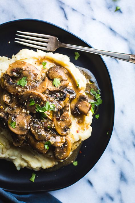 Mashed Potatoes Mushrooms, Gravy Recipe For Mashed Potatoes, Mushrooms Gravy, Recipe For Mashed Potatoes, Dinner Mushrooms, Miso Gravy, Gravy Mushroom, Mushroom Miso, Mushroom Gravy Recipe