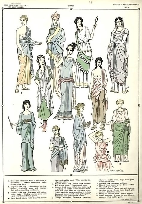 The history of the feminine costume: Vol. II, part VIII – … | Flickr Ancient Rome Clothing, Ancient Greece Clothing, Ancient Greece Fashion, Dress Fashion Design, Ancient Greek Clothing, Roman Clothes, Roman Dress, Greek Dress, Greek Costume